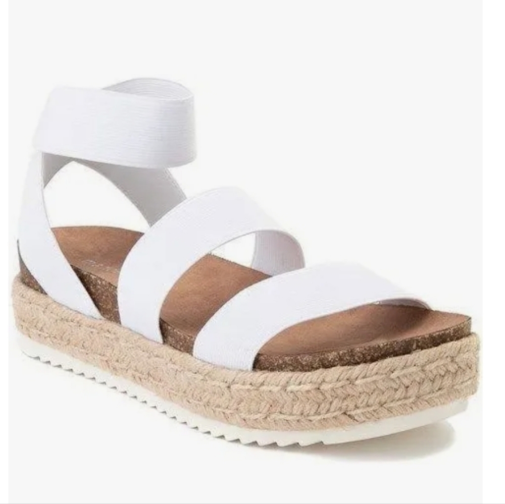 Madden Girl Carly White Espadrille Jute Platform Sandal Womens 8M new in box - Picture 2 of 9